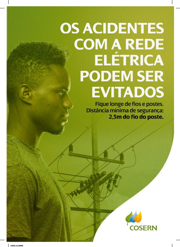 Cartaz ACIDENTES COM A REDE ELÉTRICA