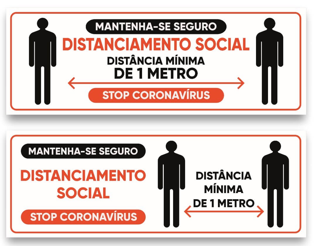 Placa DISTANCIAMENTO SOCIAL