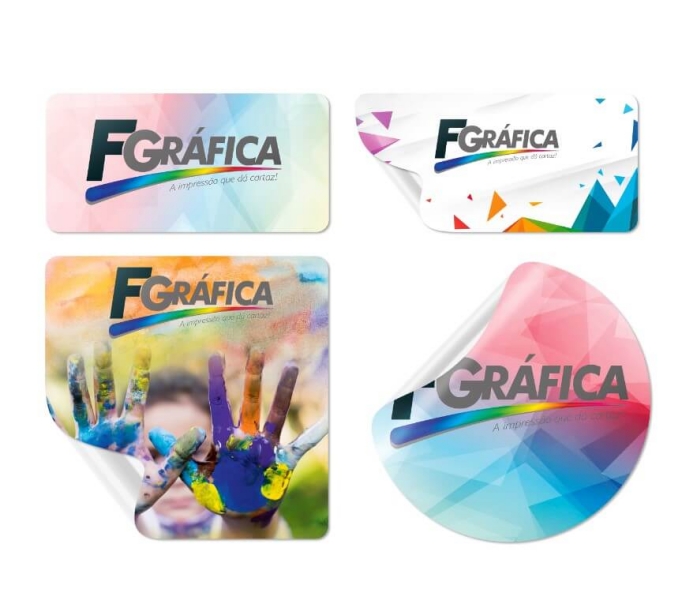 Adesivos com recortes variados F GRÁFICA